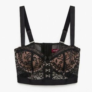 Adore Me Temperance Contour Balconette Bra Black Lace Longline 32D